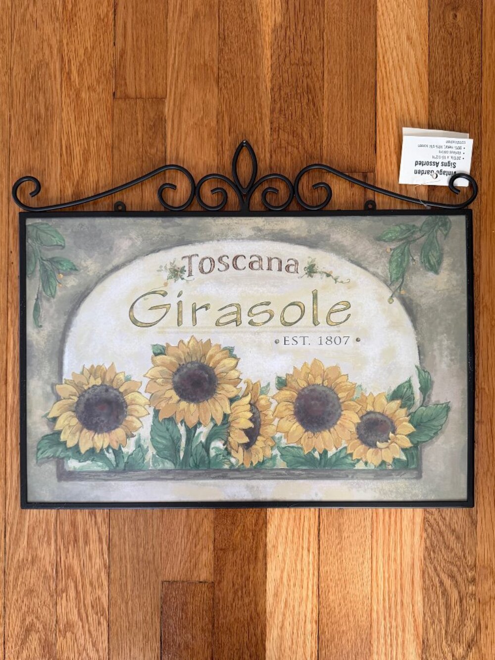 Tuscan Sunflower Metal Wall Art 20” Girasole Kitchen Decor NWT